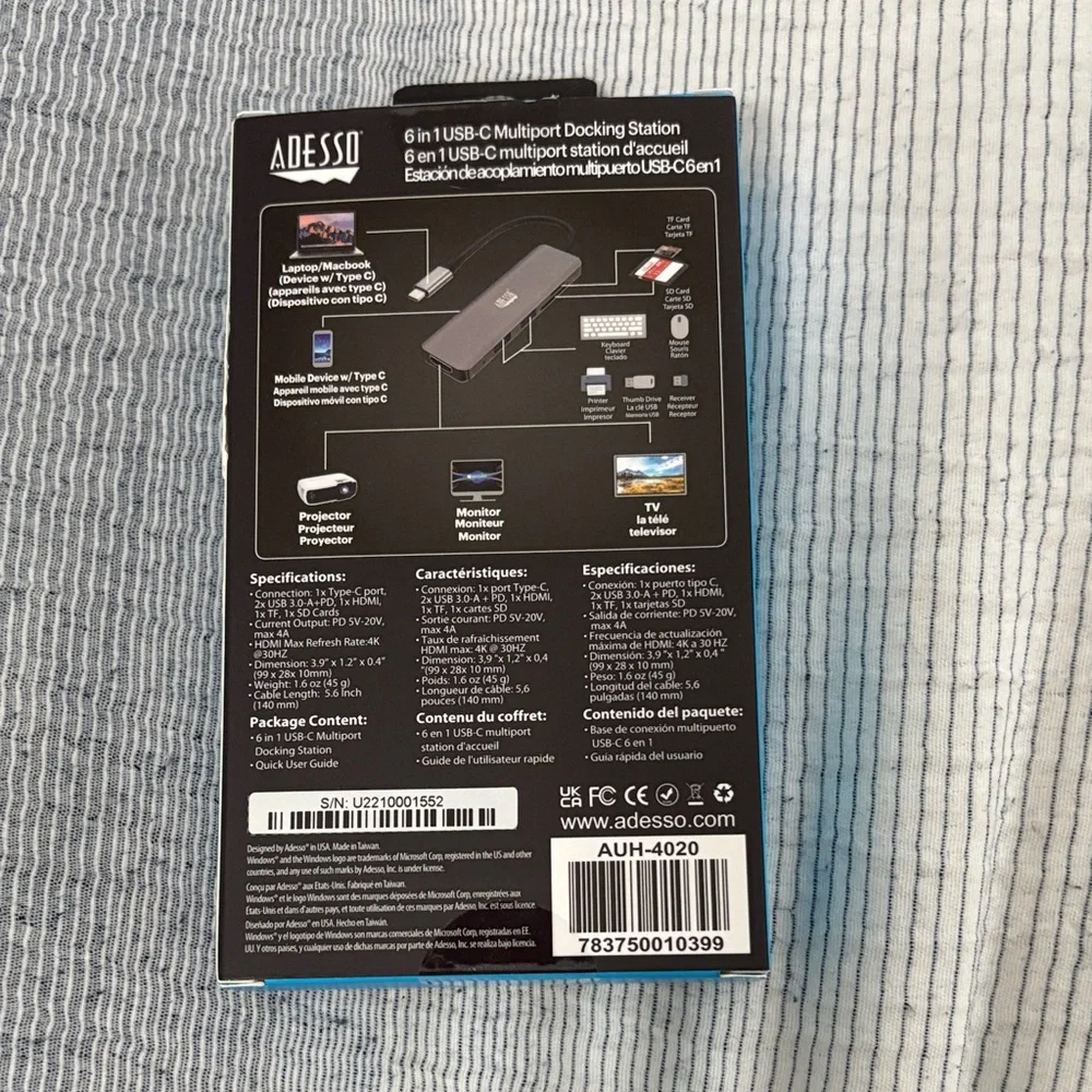 Silver USB-C Multiport Adapter